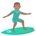 🏄🏽‍♂️ man surfing: medium skin tone display on JoyPixels